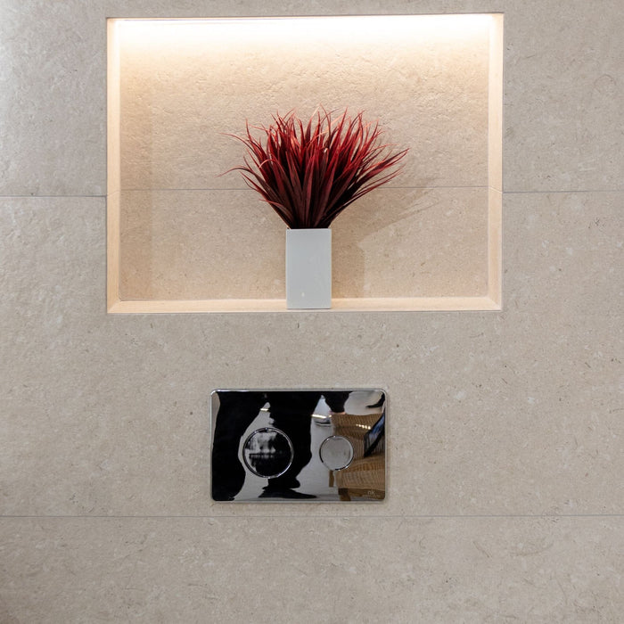 RONDO SMARTLINE Double Flush Plate - Chrome Plumbing Products Noken by Porcelanosa