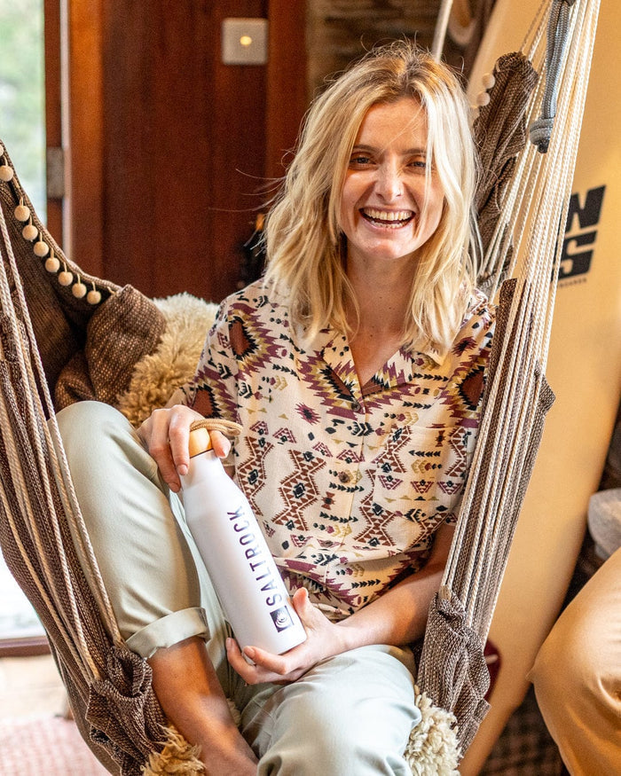 Sabina Womens Short Sleeve Shirt in Cream