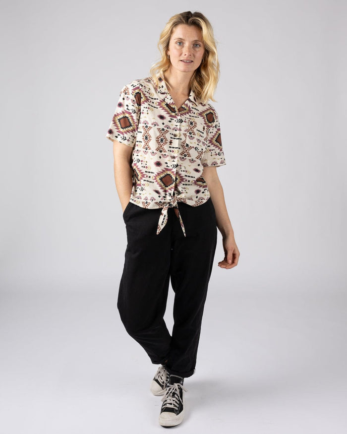 Sabina Womens Short Sleeve Shirt in Cream
