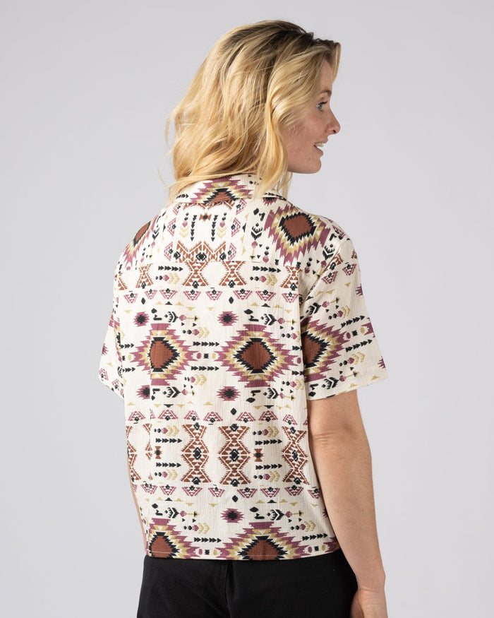 Sabina Womens Short Sleeve Shirt in Cream