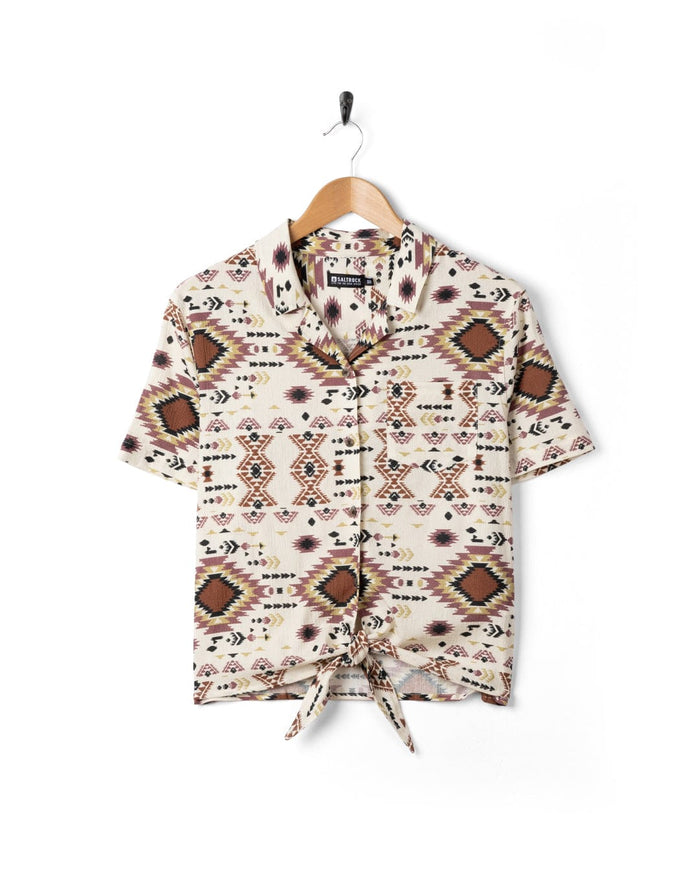 Sabina Womens Short Sleeve Shirt in Cream