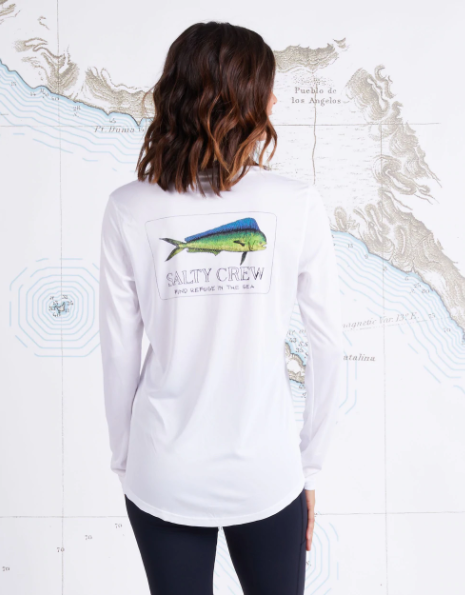 Salty Crew El Dorado Scoop Neck Womens Sun Shirt - White Rashguard Sun Protection