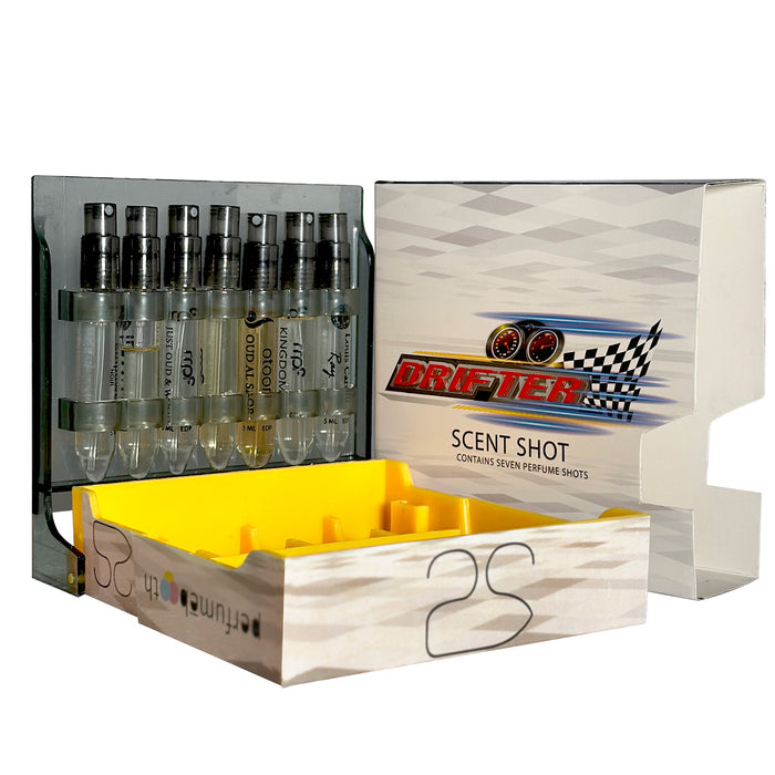 Scent Shot Drifter – Discovery Set of 7 Perfumes | EDP/EDT 35ML (7 x 5ML) | Homme