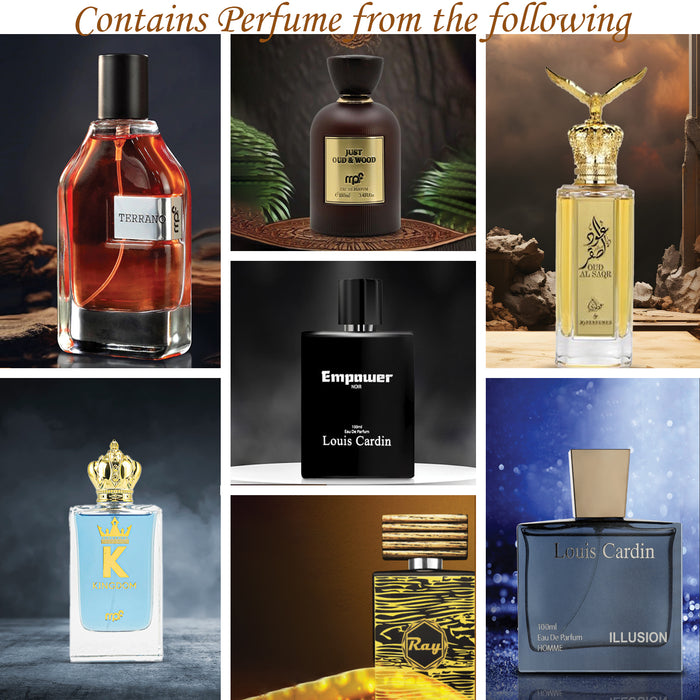 Scent Shot Drifter – Discovery Set of 7 Perfumes | EDP/EDT 35ML (7 x 5ML) | Homme