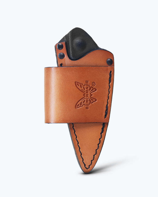 Brown Leather 203 Dacian™ Sheath with Black Boltaron Insert - Front View | Benchmade Knife Co.