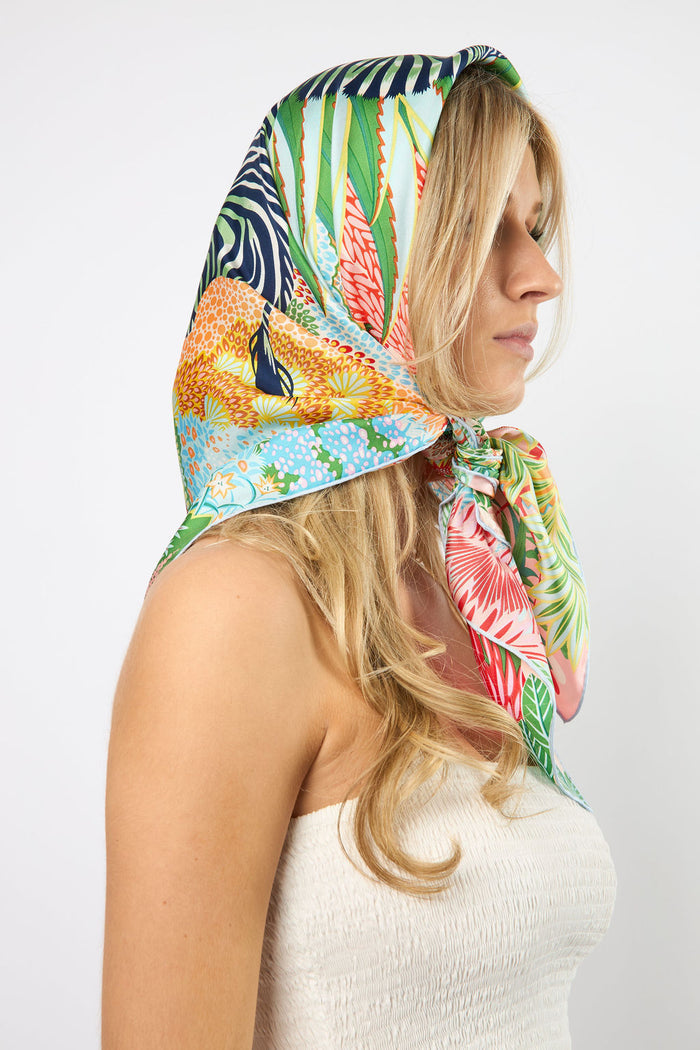 Silk Scarf Zebra in the Jungle Large