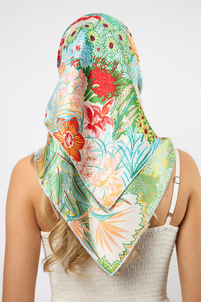 Silk Scarf Zebra in the Jungle Large