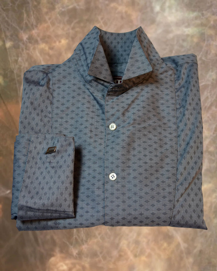 Slate Blue Diamond Men's Tuxedo Shirt