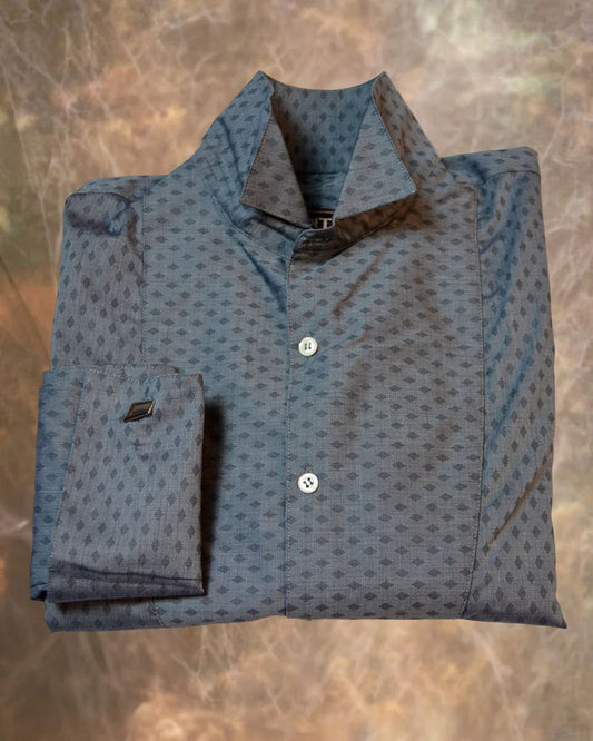 Slate Blue Diamond Men's Tuxedo Shirt