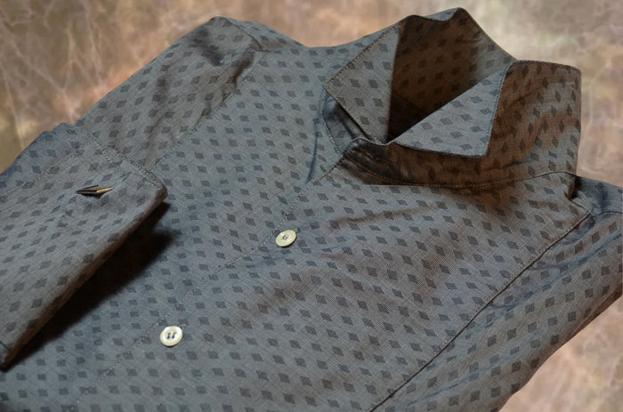 Slate Blue Diamond Men's Tuxedo Shirt