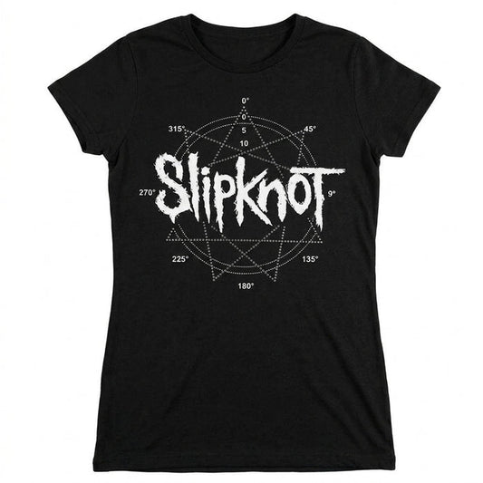 SLIPKNOT - LOGO STAR - Ladies T-Shirt Black (Embellished)