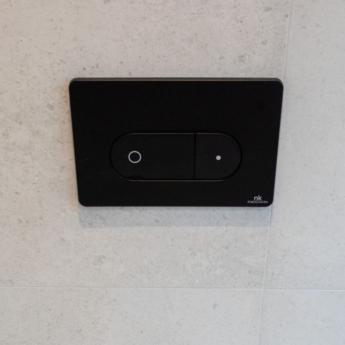 SMARTLINE Double Oval Flush Plate - Matt Black Plumbing Products Noken by Porcelanosa