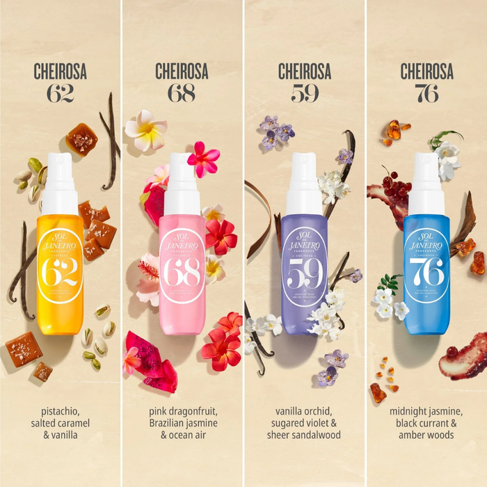Sol De Janeiro Women's Perfume Sol De Janeiro Limited Edition Cheirosa Perfume Mist Discovery Fragrance Gift Set 4 x 30ml (62 + 68 + 59 + 76)
