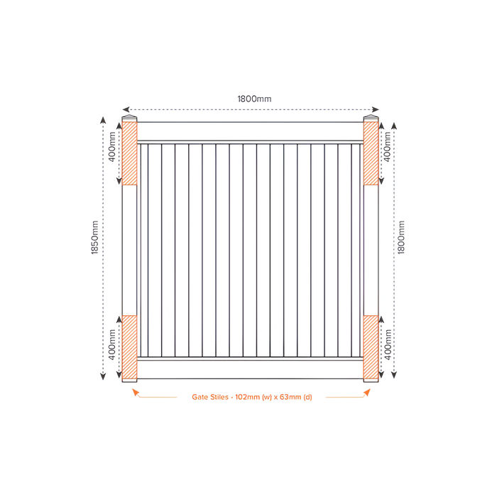 Oxworks Southampton PVC Gate - PVC - 1800mm x 1800mm - Image 2