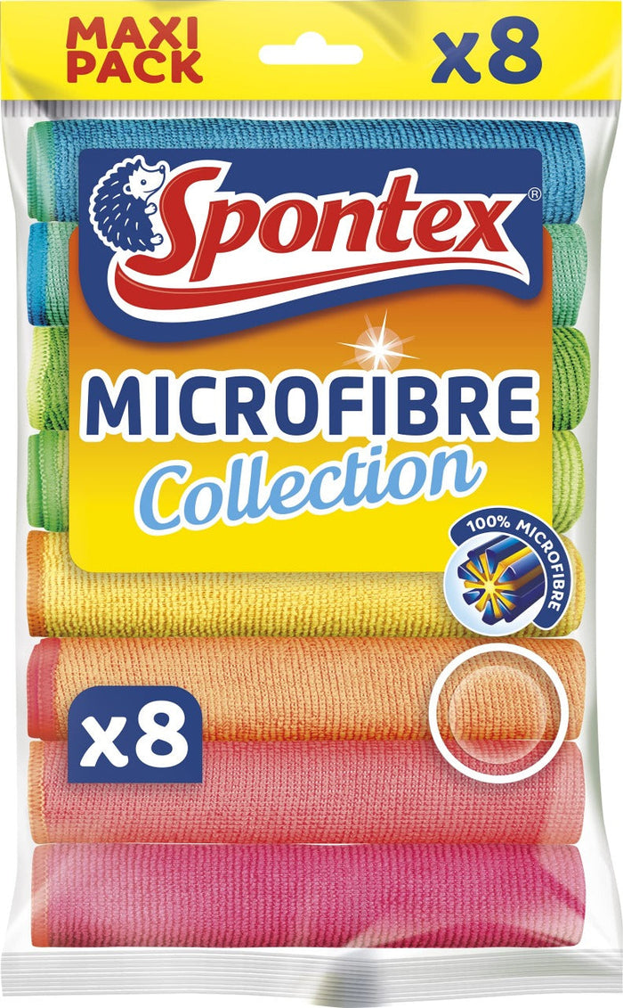 Spontex Microfibre Multi-Purpose Cloths - Pack of 8 x 5 - Shoppers-kart.com