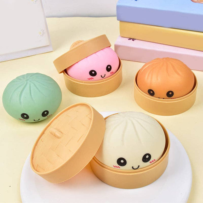 Squishy Dumpling Bao Bun Fidget Toy-random color In stock