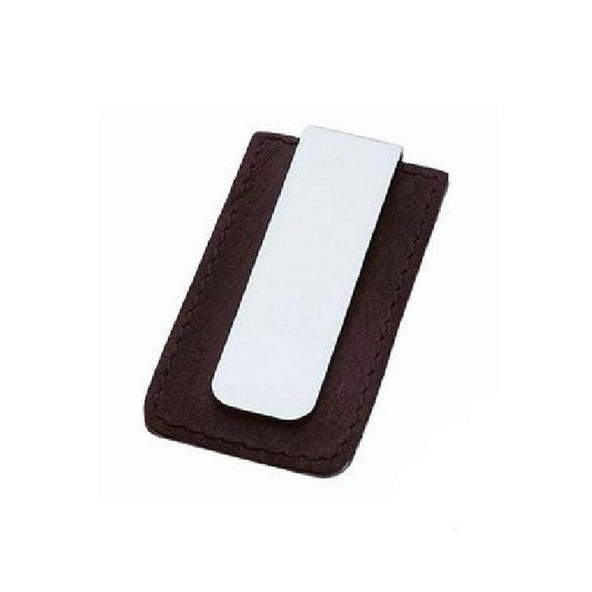 Stainless Steel  and Leather Money ClipNEW! Personalized Polished Stainless Steel &amp; Leather Money Clip
This sophisticated money clip combines solid stainless steel with premium brown or black leather,Money Clip/Key ringT.M.JTheodore Men's JewelryStainless Steel
