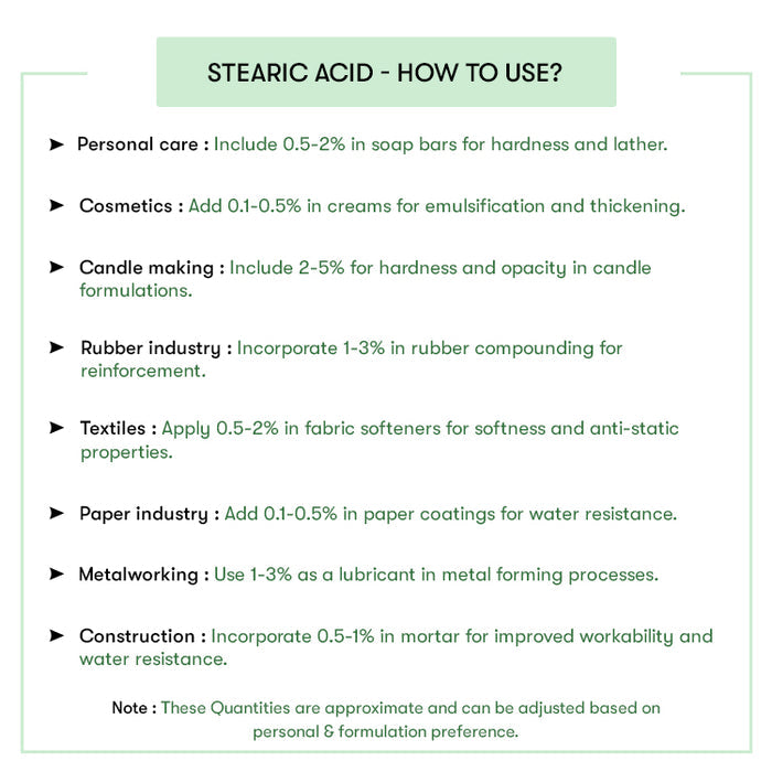 HOw to USe Stearic Acid