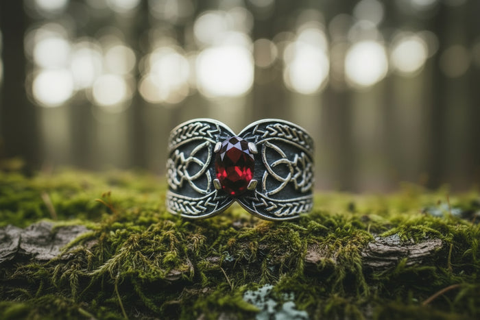 vkngjewelry Ring Sterling Silver Viking Ornament Ring Handcrafted Knotwork Jewelry