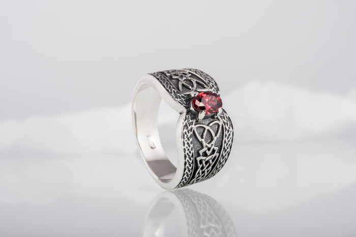 vkngjewelry Ring Sterling Silver Viking Ornament Ring Handcrafted Knotwork Jewelry