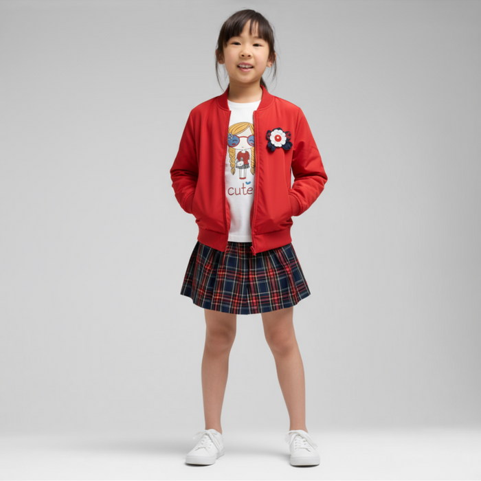 Stylish Square Girls Skirt Set