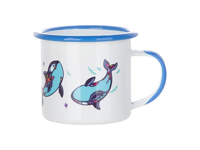Sublimation 12oz/360ml Inner and Rim Enamel Mug (Light Blue)