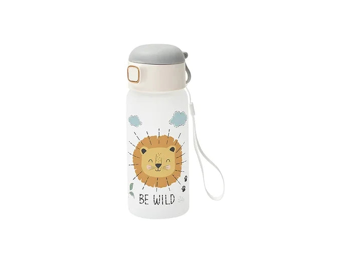 Sublimation 15oz/450ml Frosted Kids Glass Bottle with Gray Pop-up Straw Lid
