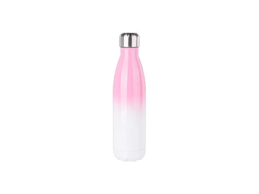 Sublimation 17oz/500ml Stainless Steel Cola Shaped Bottle (Gradient Color White&Pink)