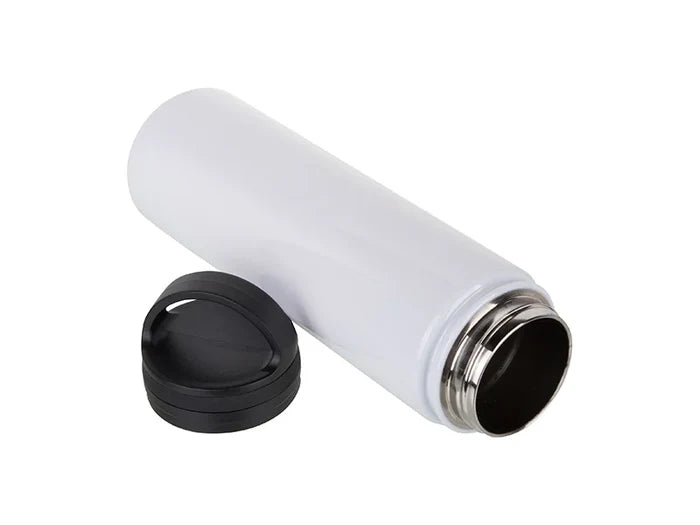 Sublimation 25oz/750ml Stainless Steel Flask w/ Portable Lid (White)
