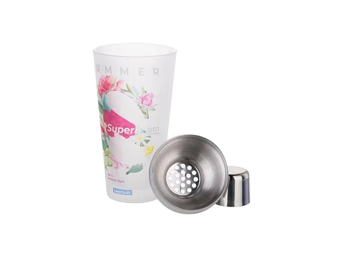 Sublimation 400ml Glass Cocktail Shaker (Frosted)