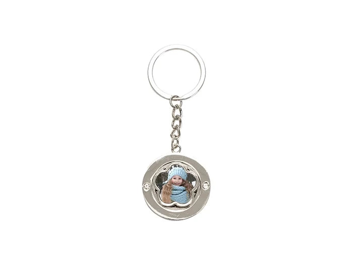 Sublimation Blank Metal Rotatable Keychain（Flower）