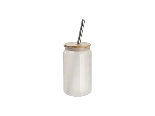 Sublimation Blanks 13oz/400ml Cold Color Change Glass Can with Bamboo Lid
