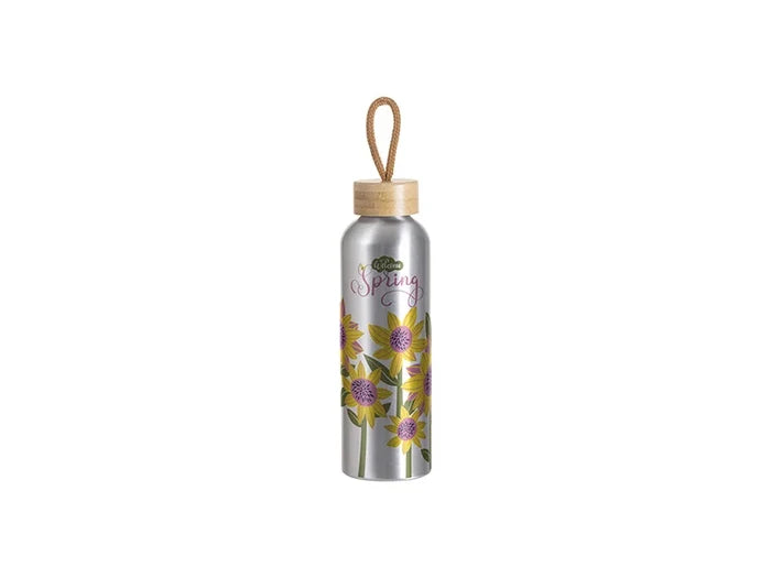 Sublimation Blanks 20oz/600ml Aluminum Water Bottle w/ Bamboo Lid (Silver)