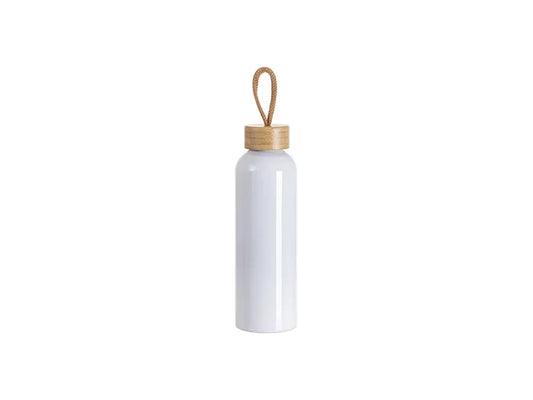 Sublimation Blanks 20oz/600ml Aluminum Water Bottle w/ Bamboo Lid (White)