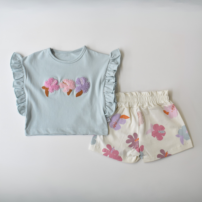 Summer Bloom Girls Casual Set