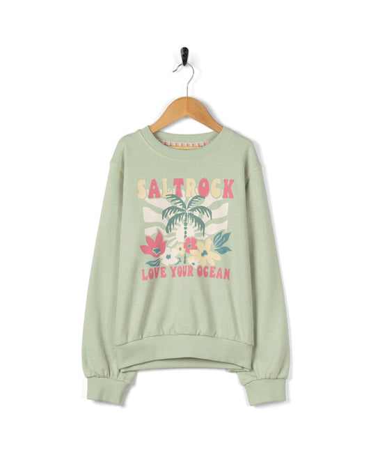 Sun Daze Kids Sweatshirt in Light Green