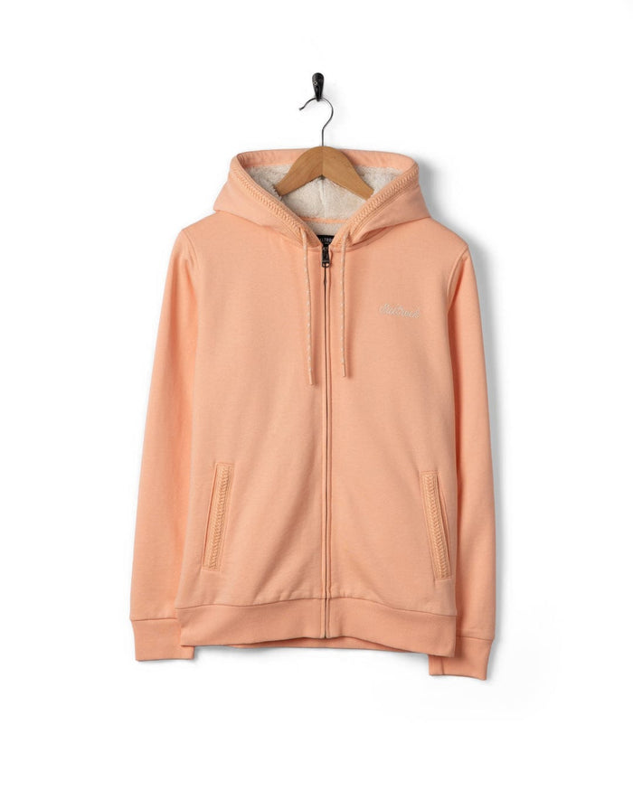 Tamsin Womens Borg Lined Hoodie in Light Pink