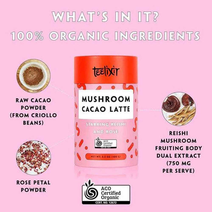 Teelixir Organic Mushroom Cacao Latte - 100g - L'Organic