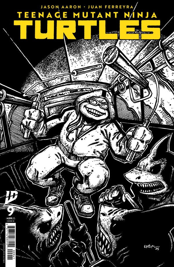 Teenage Mutant Ninja Turtles #9 1:10 Kevin Eastman Black & White Variant