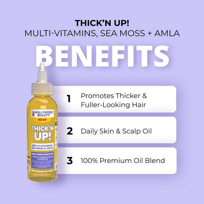Thick'N Up! Multi-Vitamins, Sea Moss & Amla Daily Skin & Scalp Oil - 4 fl oz