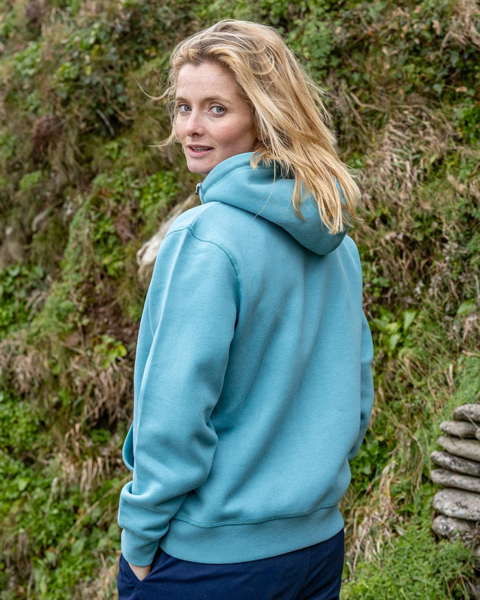 Trader Triple Womens Pop Hoodie in Blue