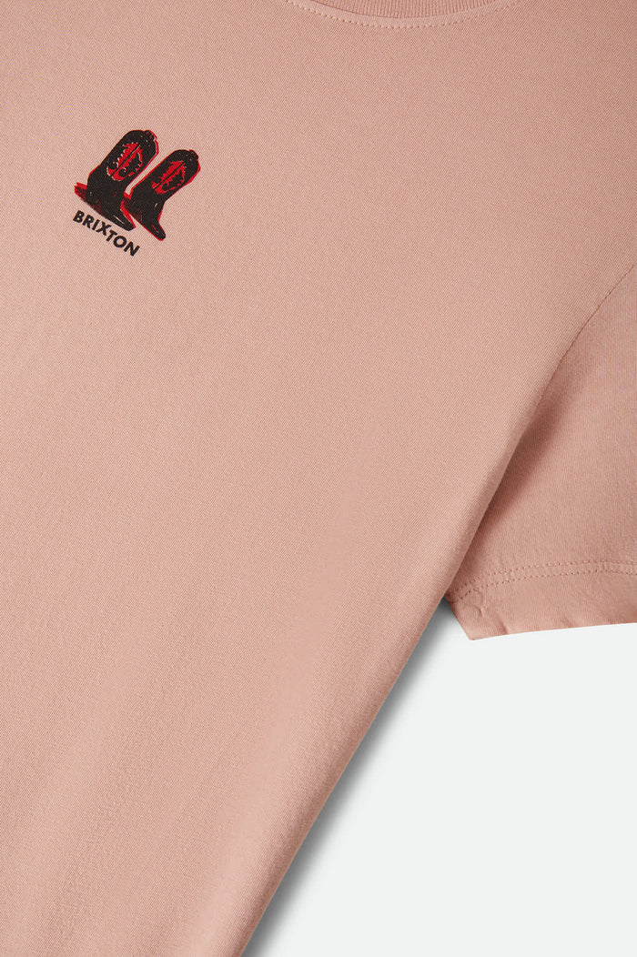 Women's Two Boots Slim Crew T-Shirt in the color Silver Pink - Additional Laydown image