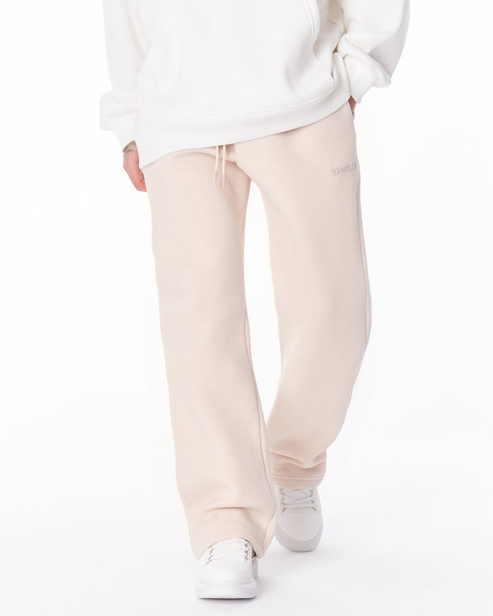 Unyieldingness Oversized Baggy Cream Sweatpants