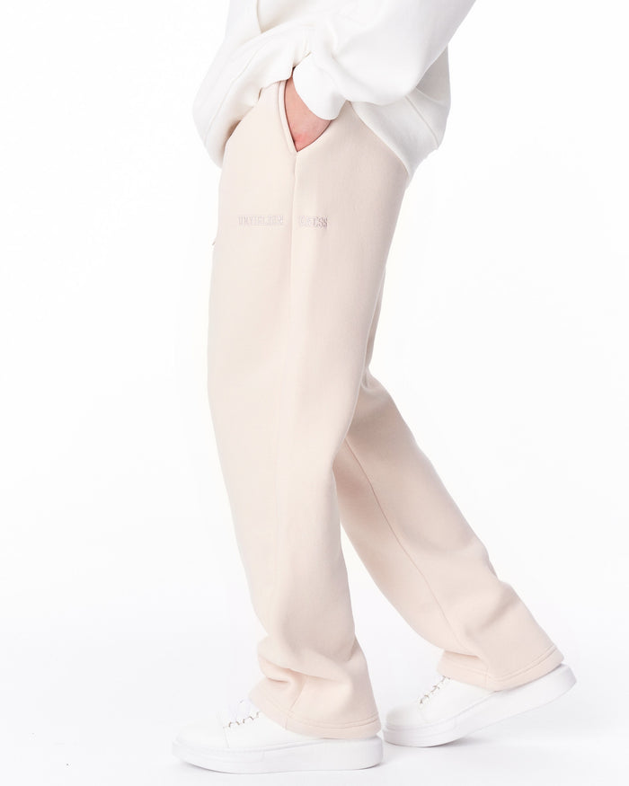 Unyieldingness Oversized Baggy Cream Sweatpants (7)