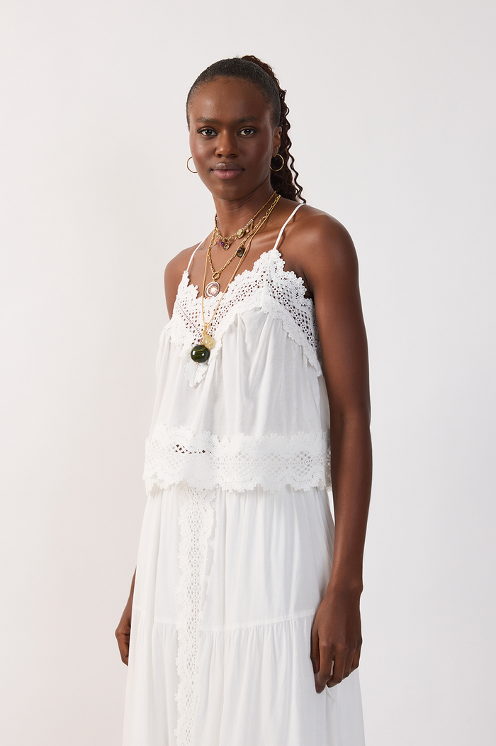 V Neck Lace Adjustable Straps Blouse_3