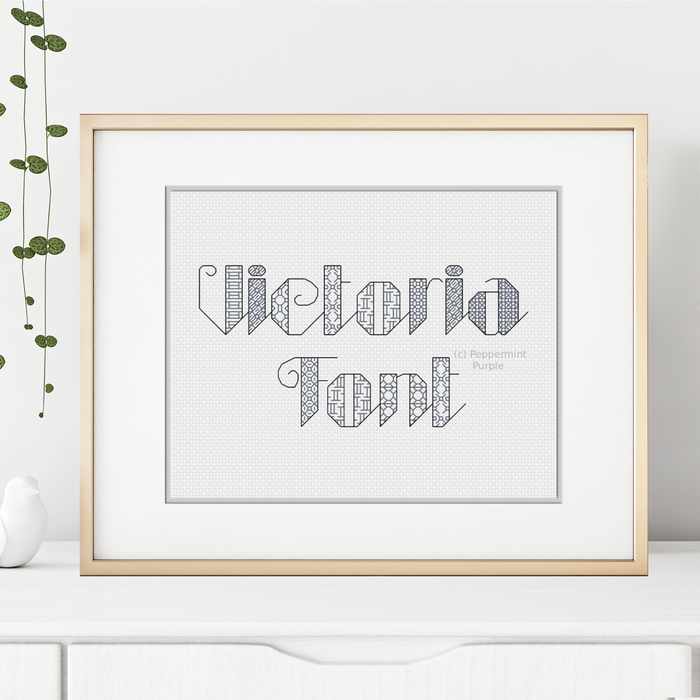 Victoria Blackwork Font Blackwork Font by Peppermint Purple
