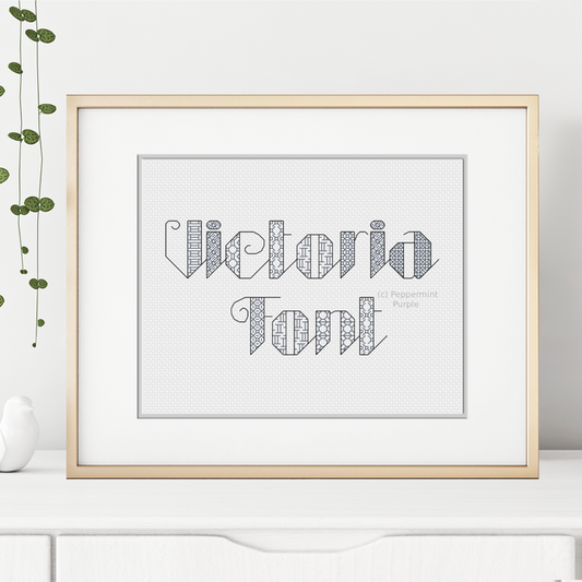 Victoria Blackwork Font Blackwork Font by Peppermint Purple