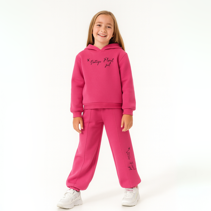 Vintage Vibes Girls Casual Set