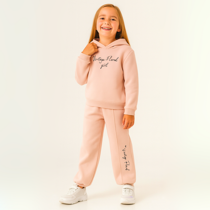 Vintage Vibes Girls Casual Set