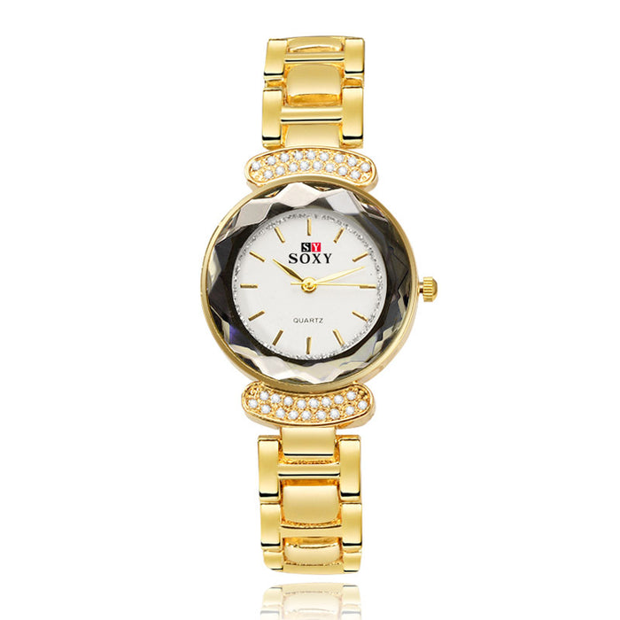 W2741 - Alloy inlaid crystal bracelet watch
